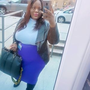 New York & Comany Eva Mendes Purple Pencil Skirt